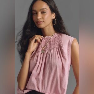 Anthropologie | Pink Smocked | Valentine’s | Swing | Feminine
